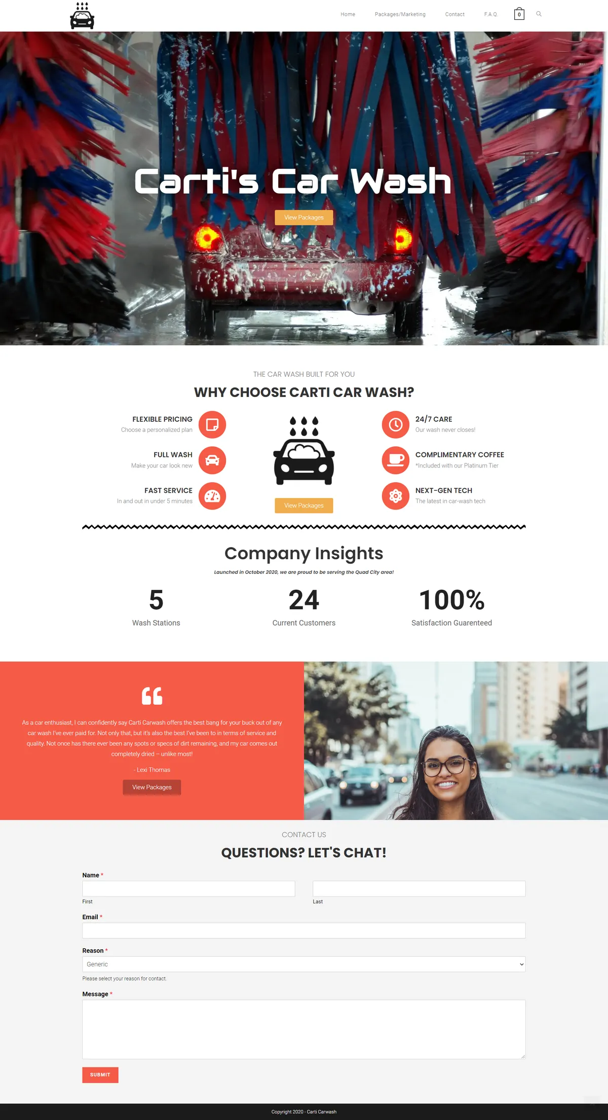 Website Design - Cartis Car Wash