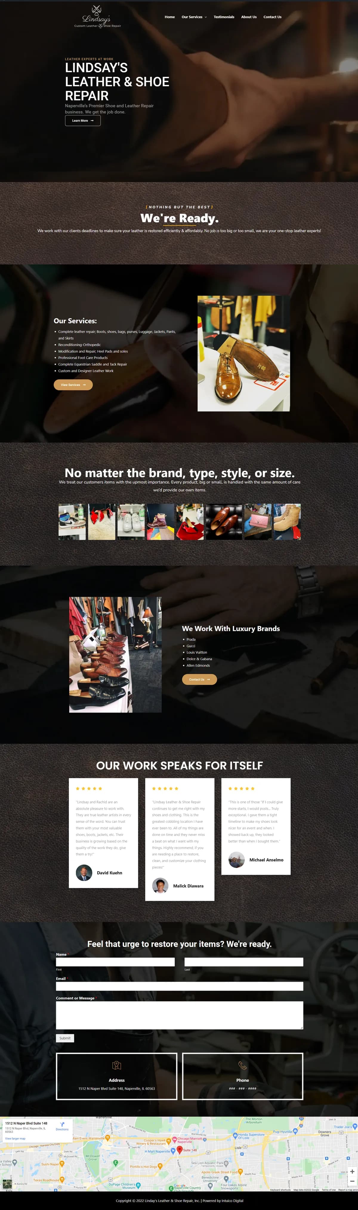 Website Design - lindsey leather
